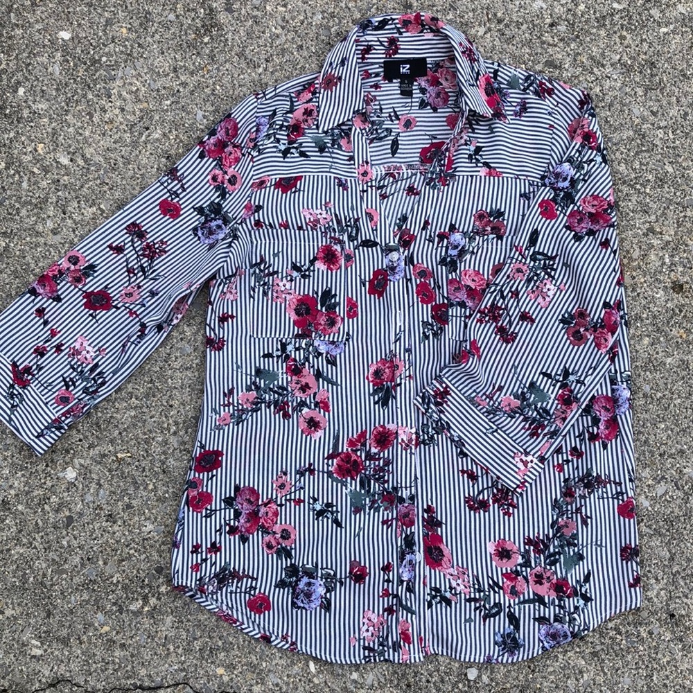 Floral button down shirt